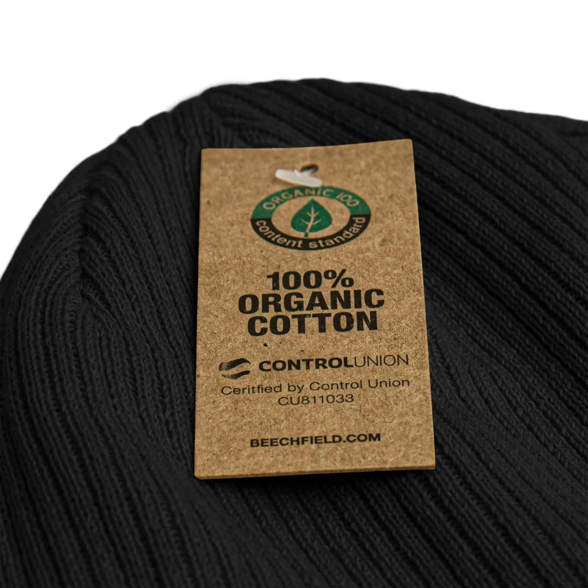 100% Organic Ribbed Cotton Beanie