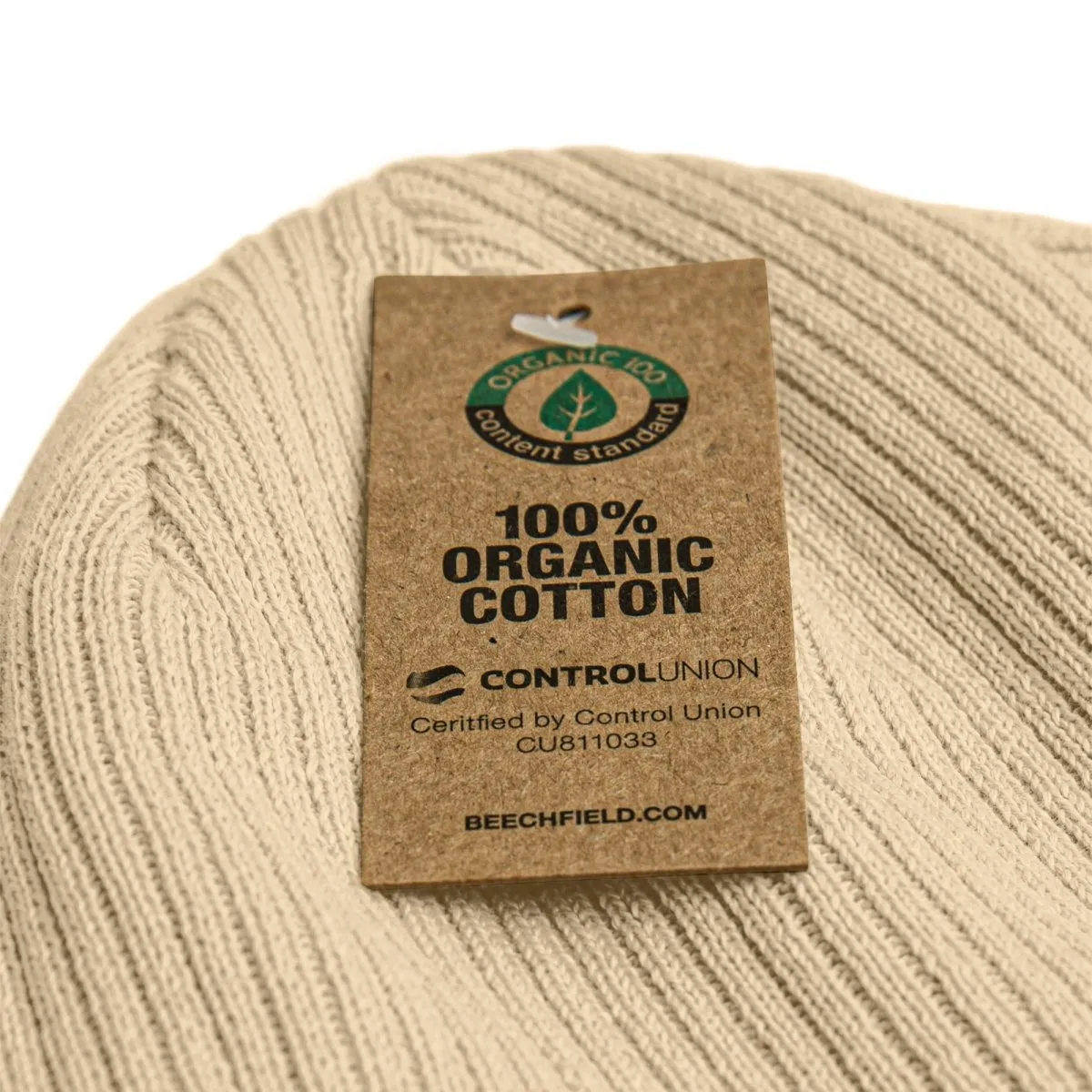 100% Organic Ribbed Cotton Beanie