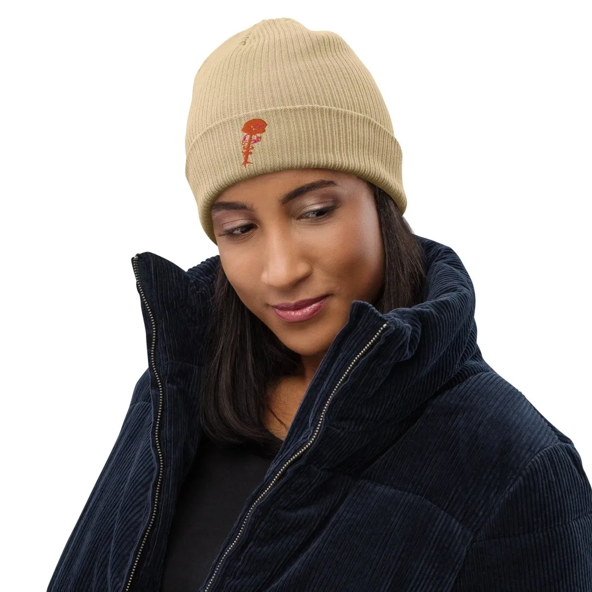 100% Organic Ribbed Cotton Beanie