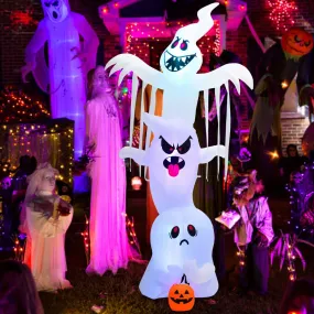 10.2 Feet Giant Inflatable Halloween Ghost with Built-in Lights