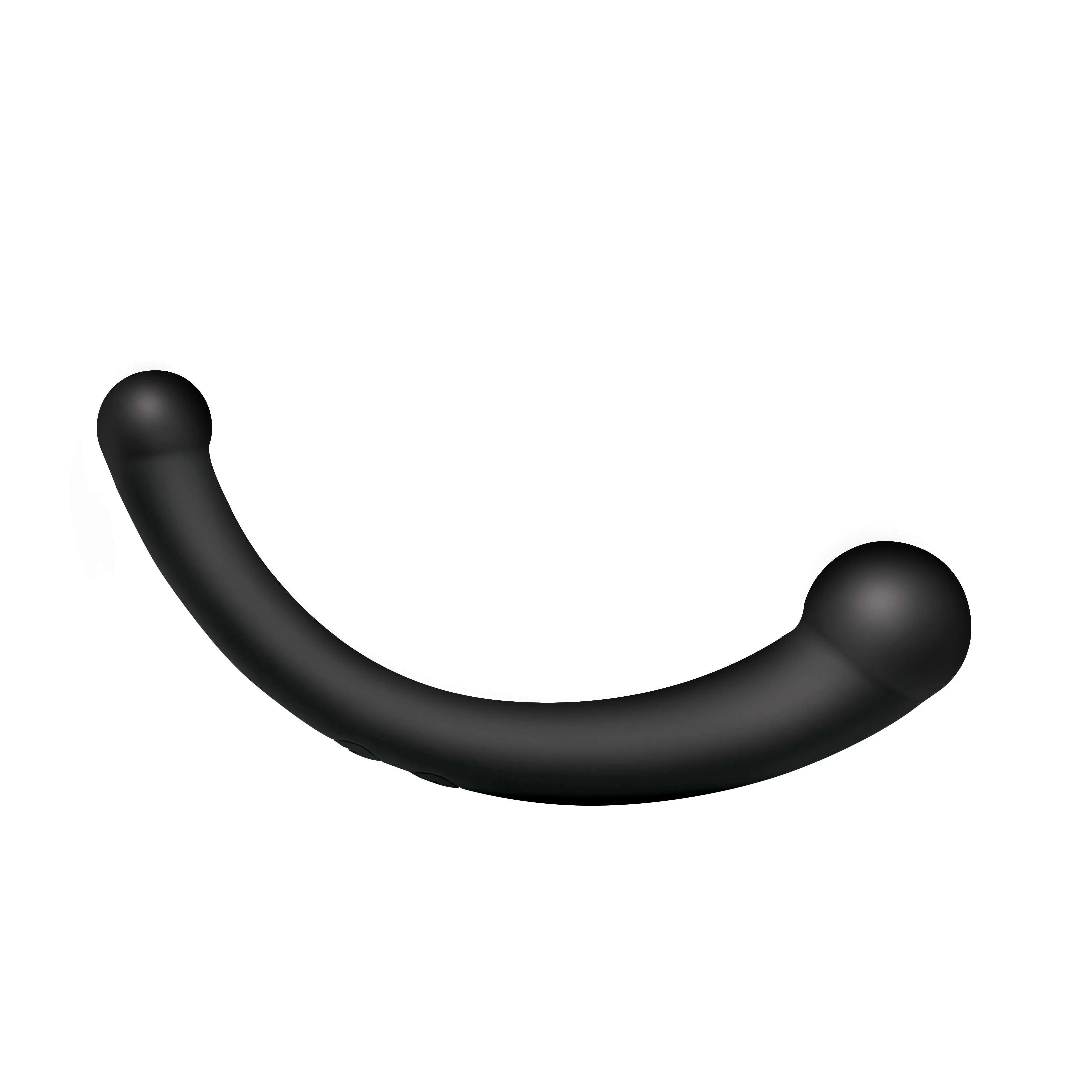 10x Vibra-Crescent Silicone Dual Ended Dildo - Black