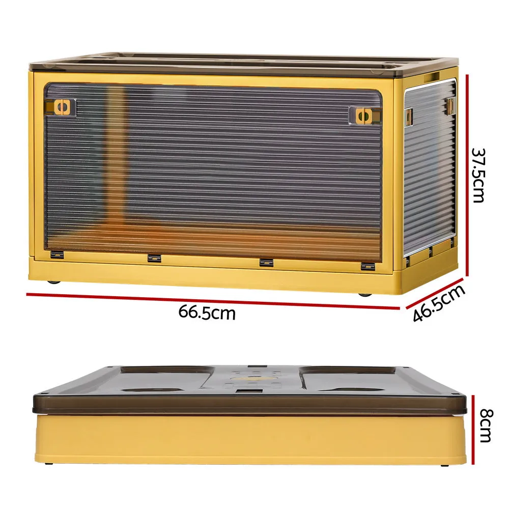 115L Storage Container Foldable Stackable Large 5 Sides Open Transparent