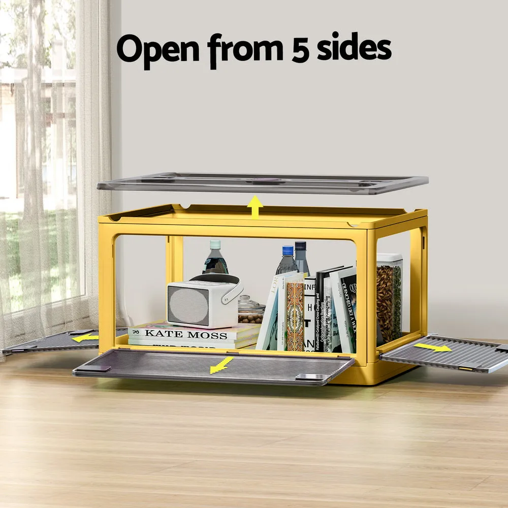 115L Storage Container Foldable Stackable Large 5 Sides Open Transparent