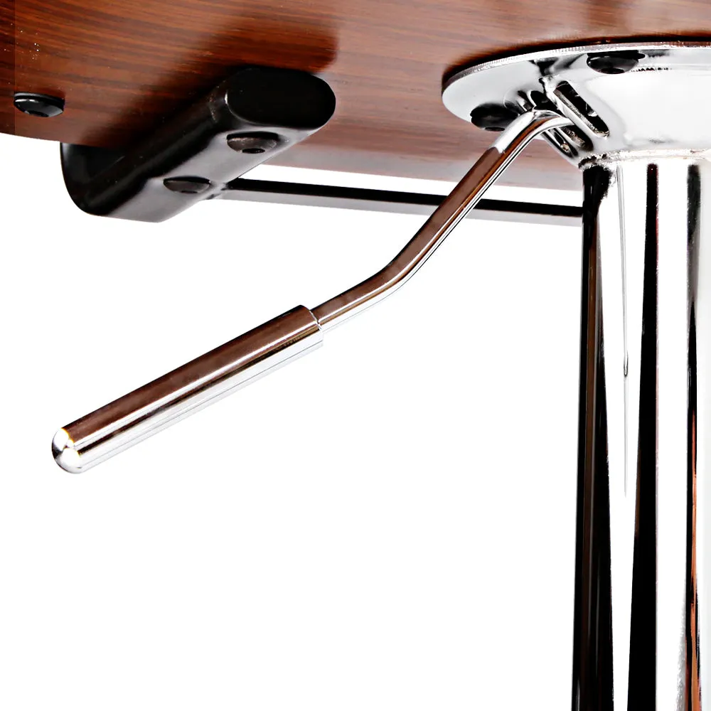 117cm Ancona Wooden Gas Lift Bar Stool - Black & Chrome