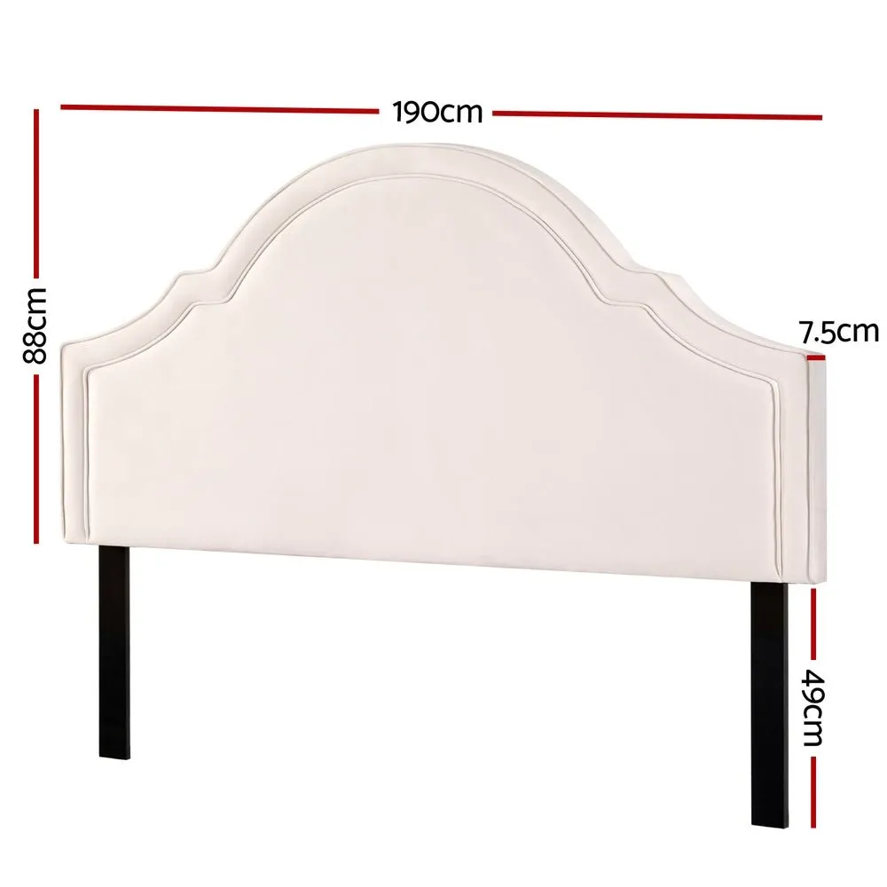 Bed Head Headboard King Velvet IRIS Beige