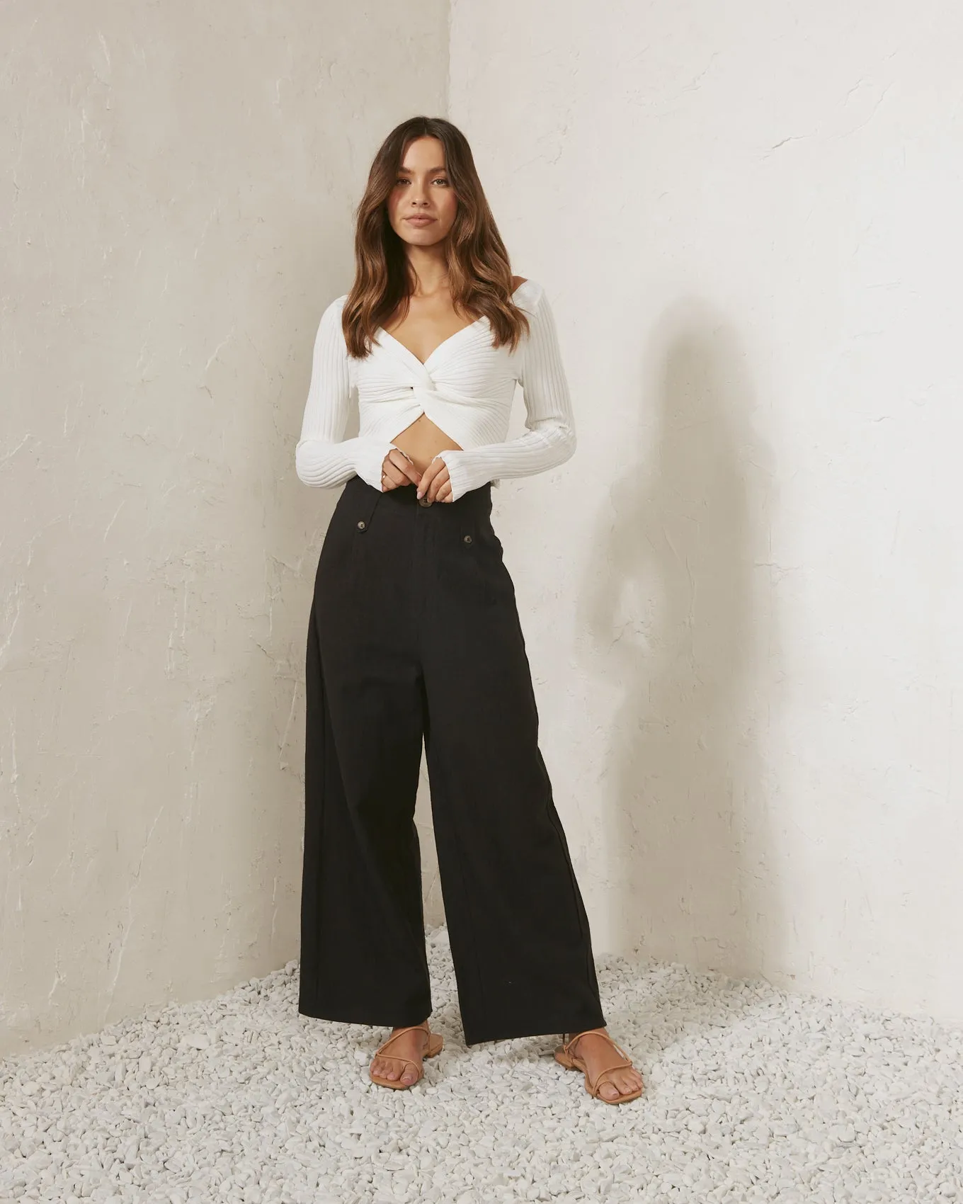 Edie White Twist Top