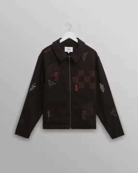Eldon - Black Doodle Embroidered Cotton Jacket