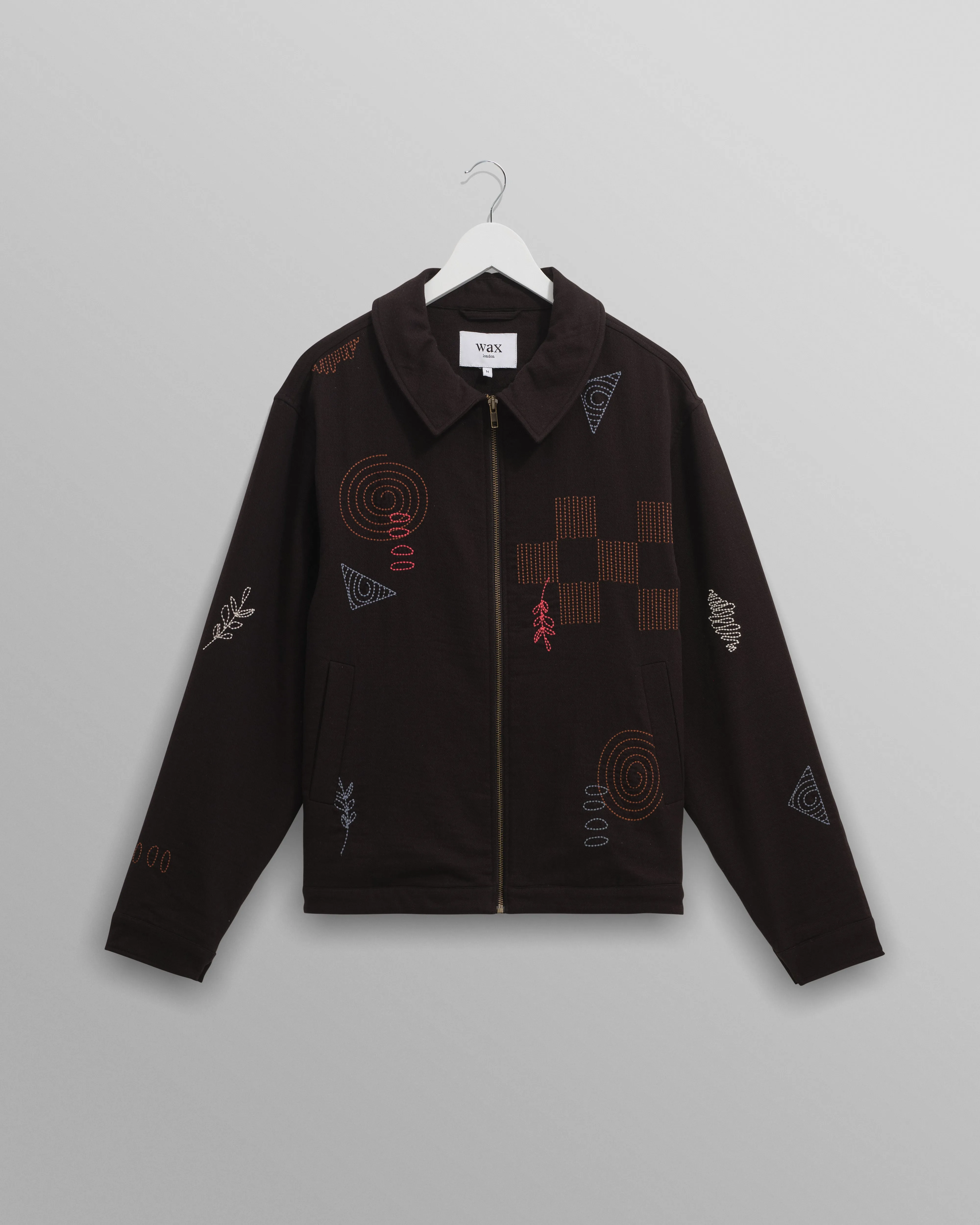 Eldon - Black Doodle Embroidered Cotton Jacket