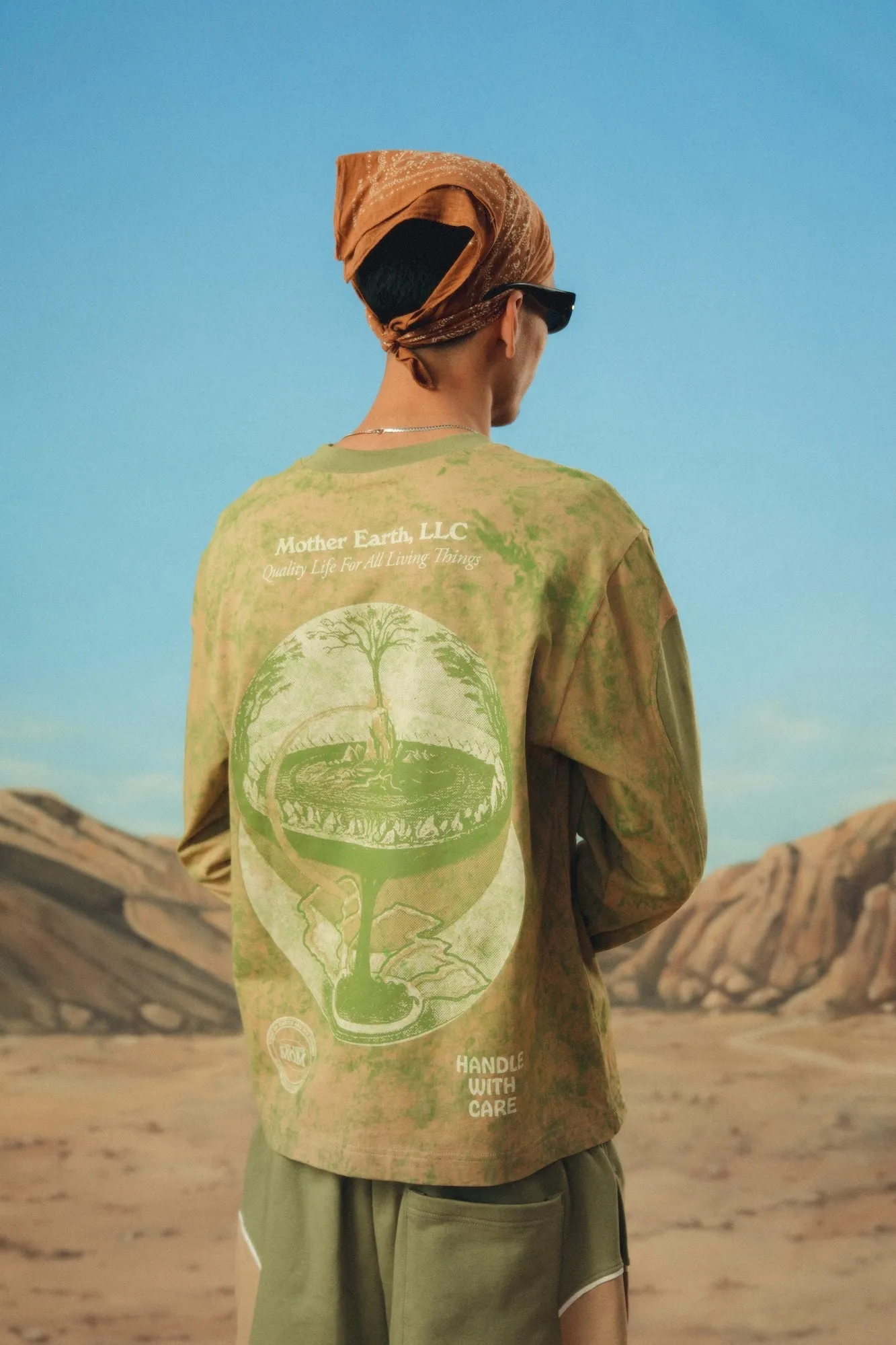 E=MC2 Colorblocked Tie-Dye L/S Tee