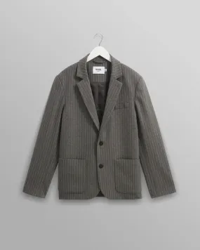 Fintry - Charcoal Grey Pinstripe Wool Blazer