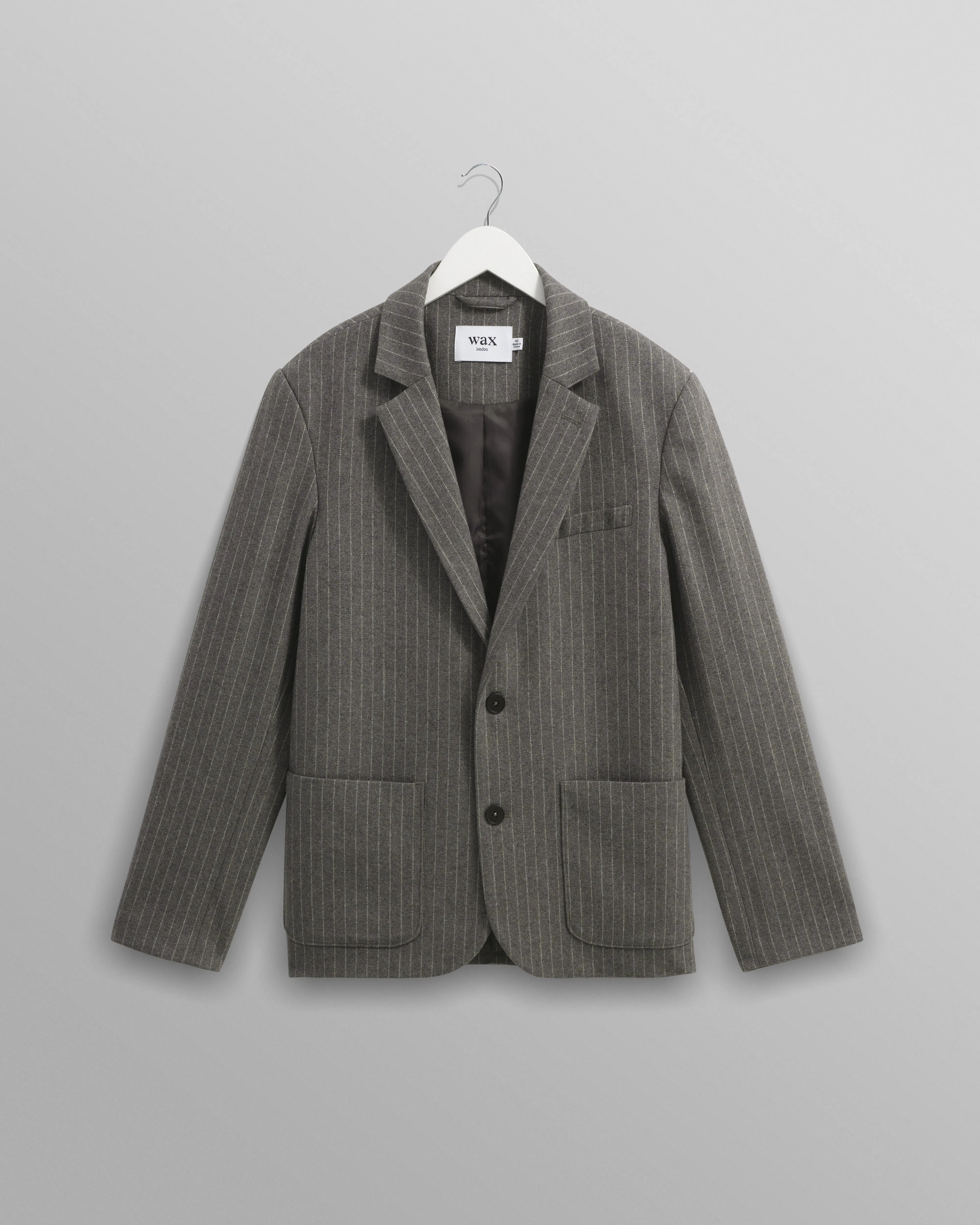 Fintry - Charcoal Grey Pinstripe Wool Blazer