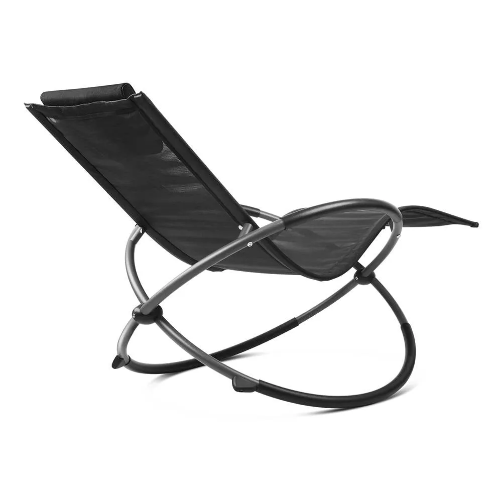 Foldable Orbital Rocking Chair - Black