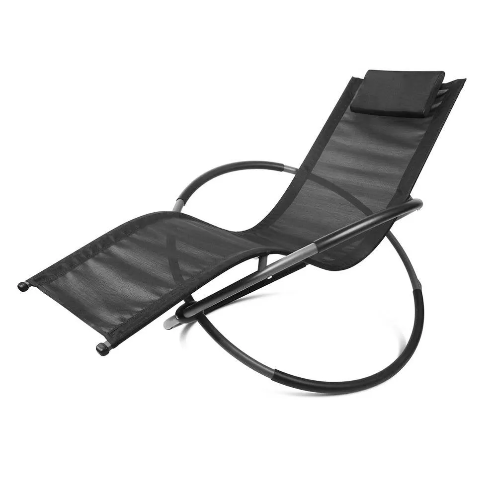 Foldable Orbital Rocking Chair - Black