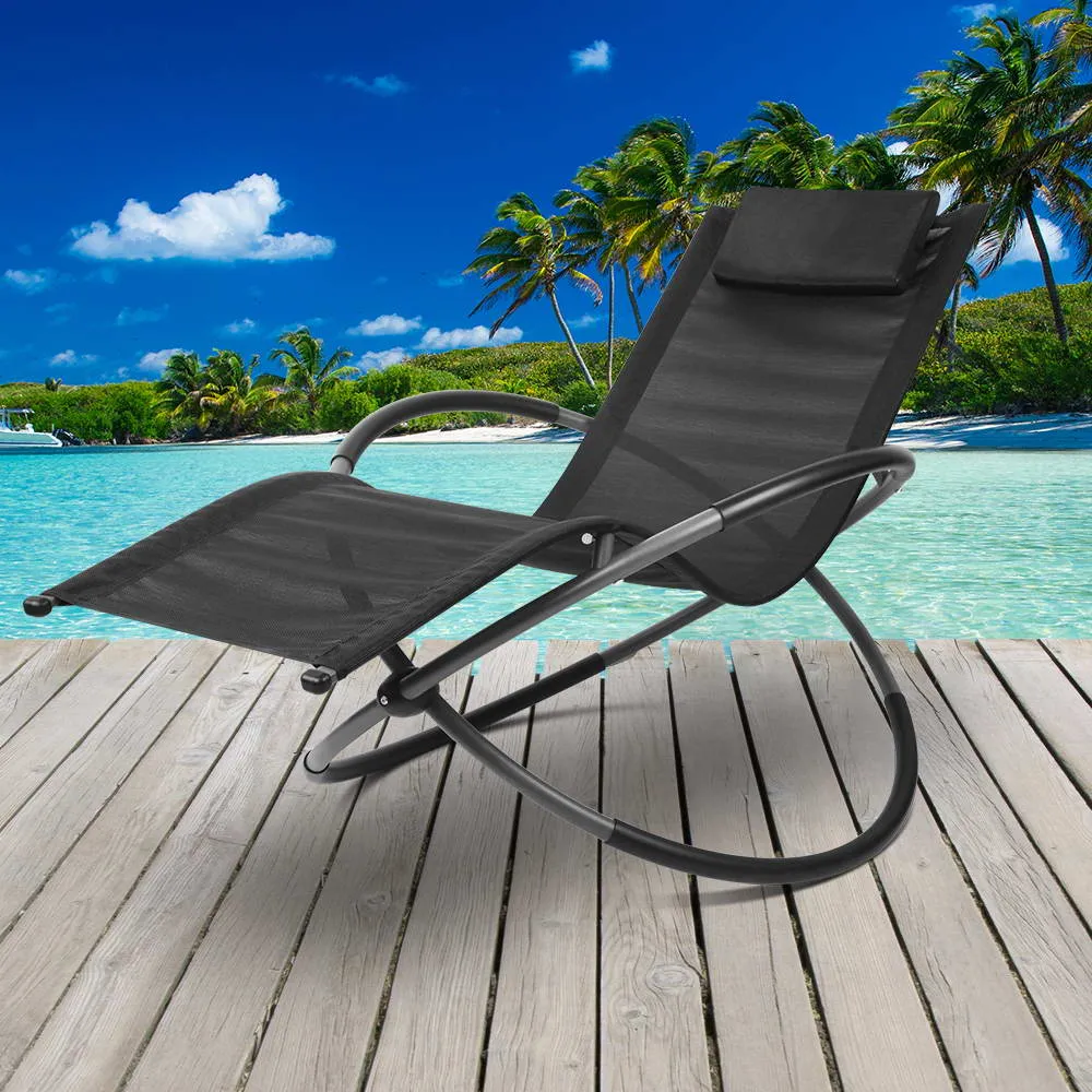 Foldable Orbital Rocking Chair - Black