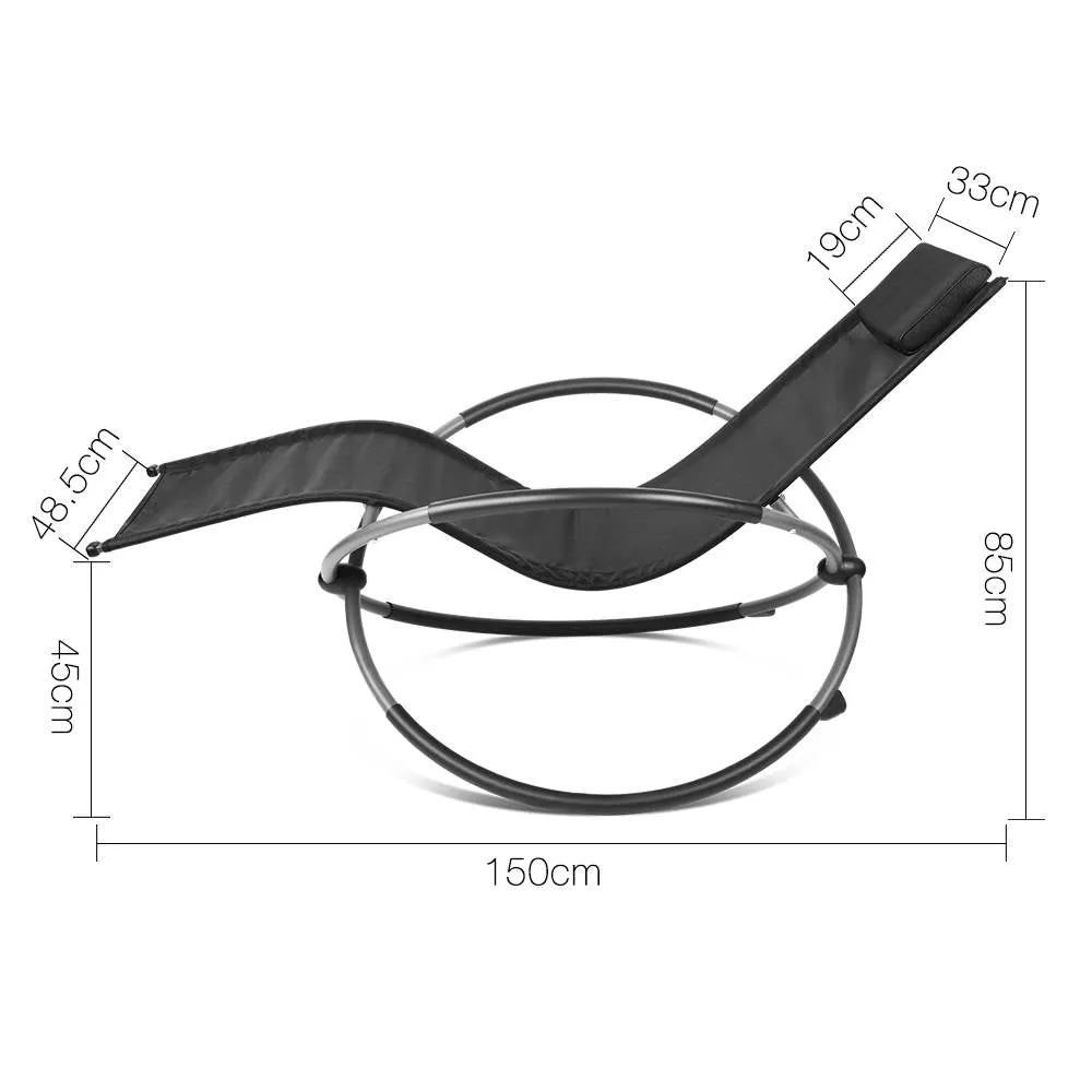 Foldable Orbital Rocking Chair - Black