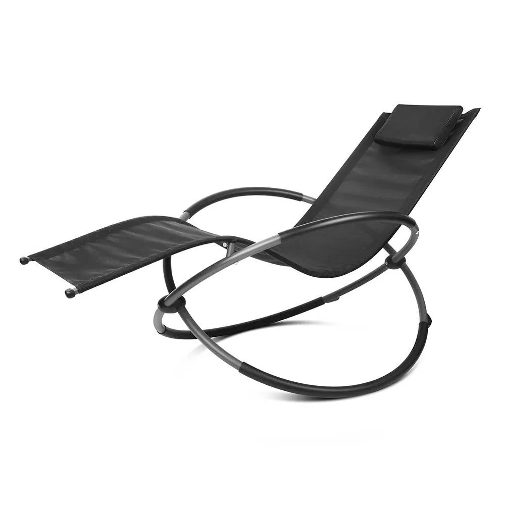 Foldable Orbital Rocking Chair - Black