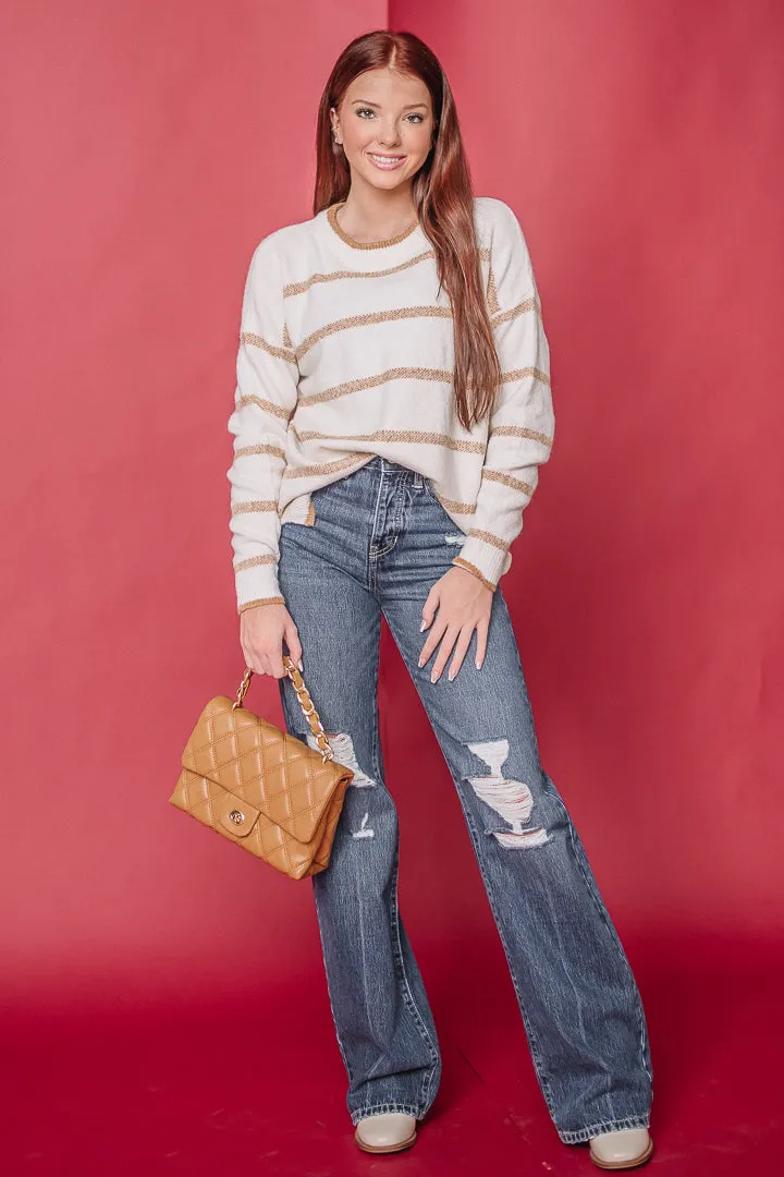 Heart Of Gold Striped Sweater