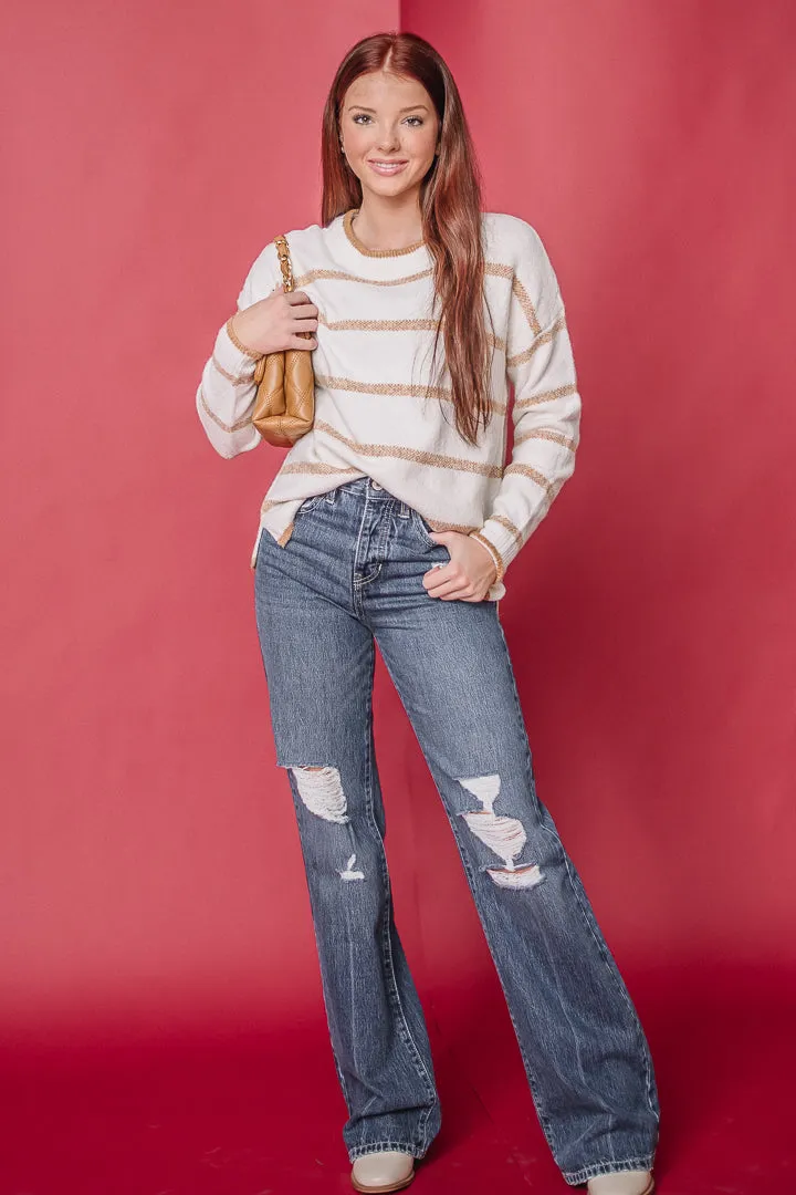 Heart Of Gold Striped Sweater