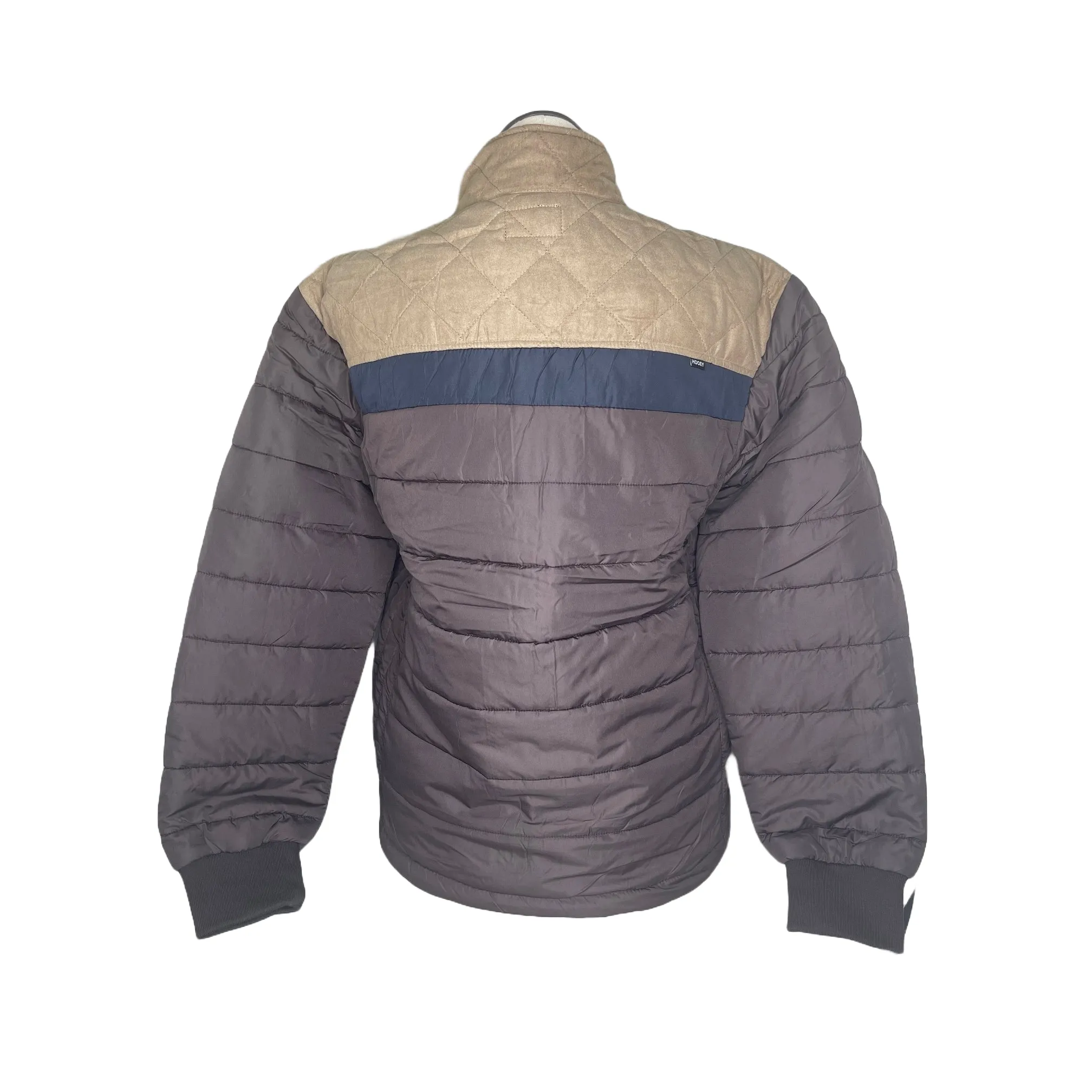 Hooey Men's Brown & Tan Zip Puffer Jacket HJ127BRTN