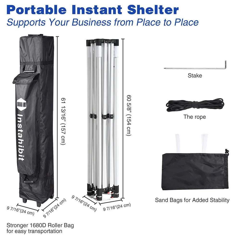 InstaHibit Waterproof Pop Up Canopy 10x10 Comml. Instant Canopy CPAI-84