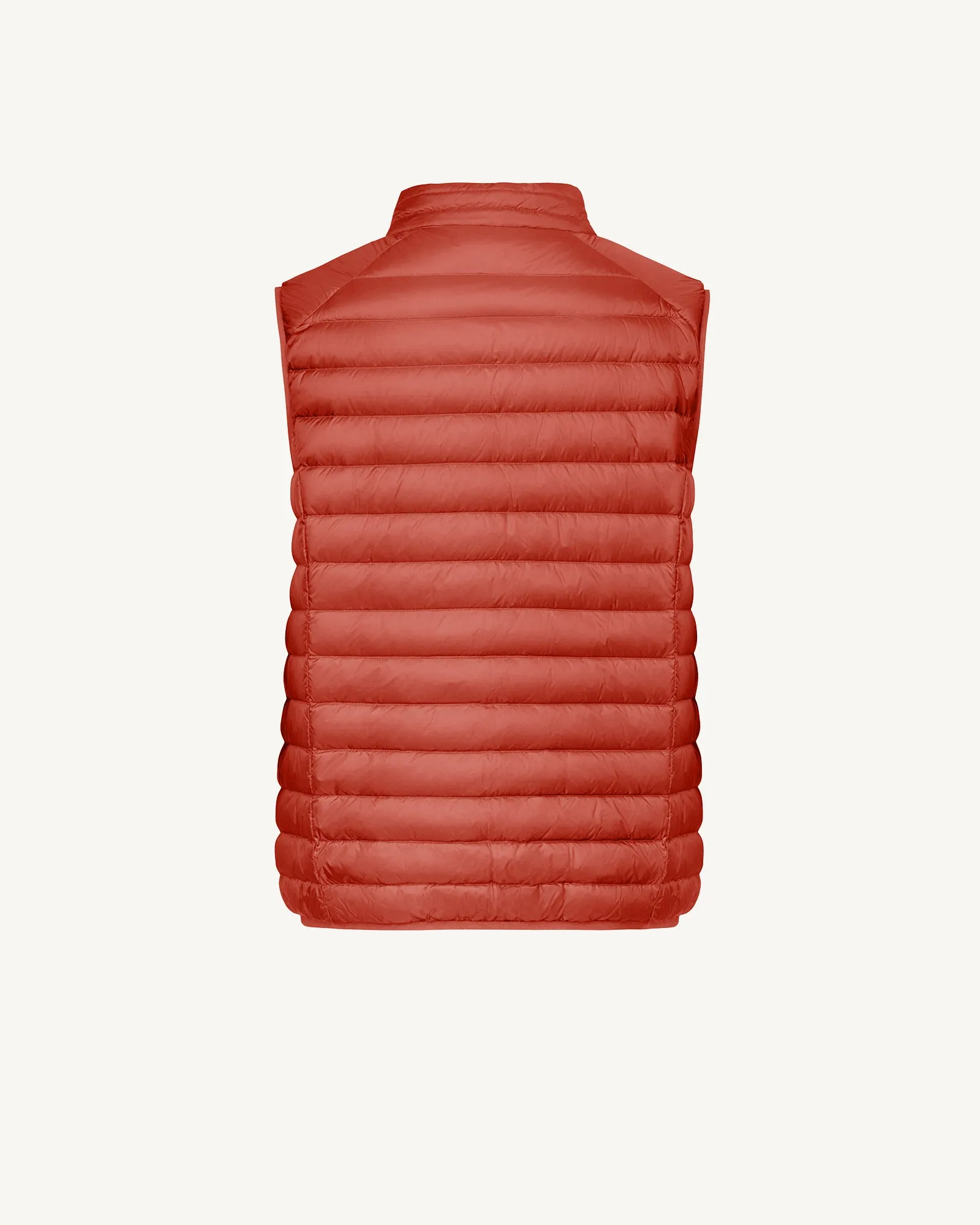 Intense rust Tom sleeveless puffer jacket