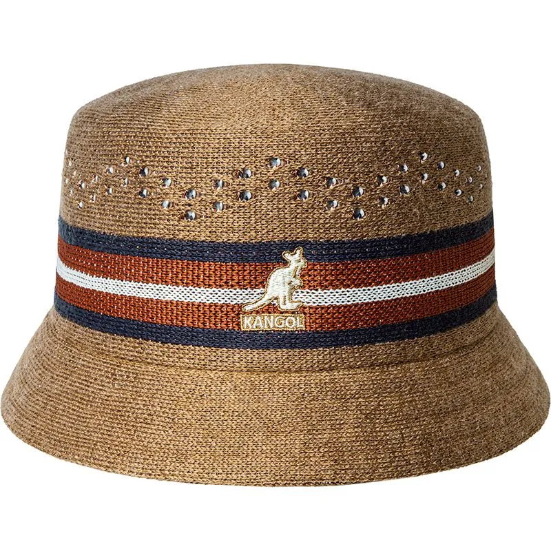 Kangol Slick Stripe 507 Bin Jacquard Knit Cotton Bucket Hat