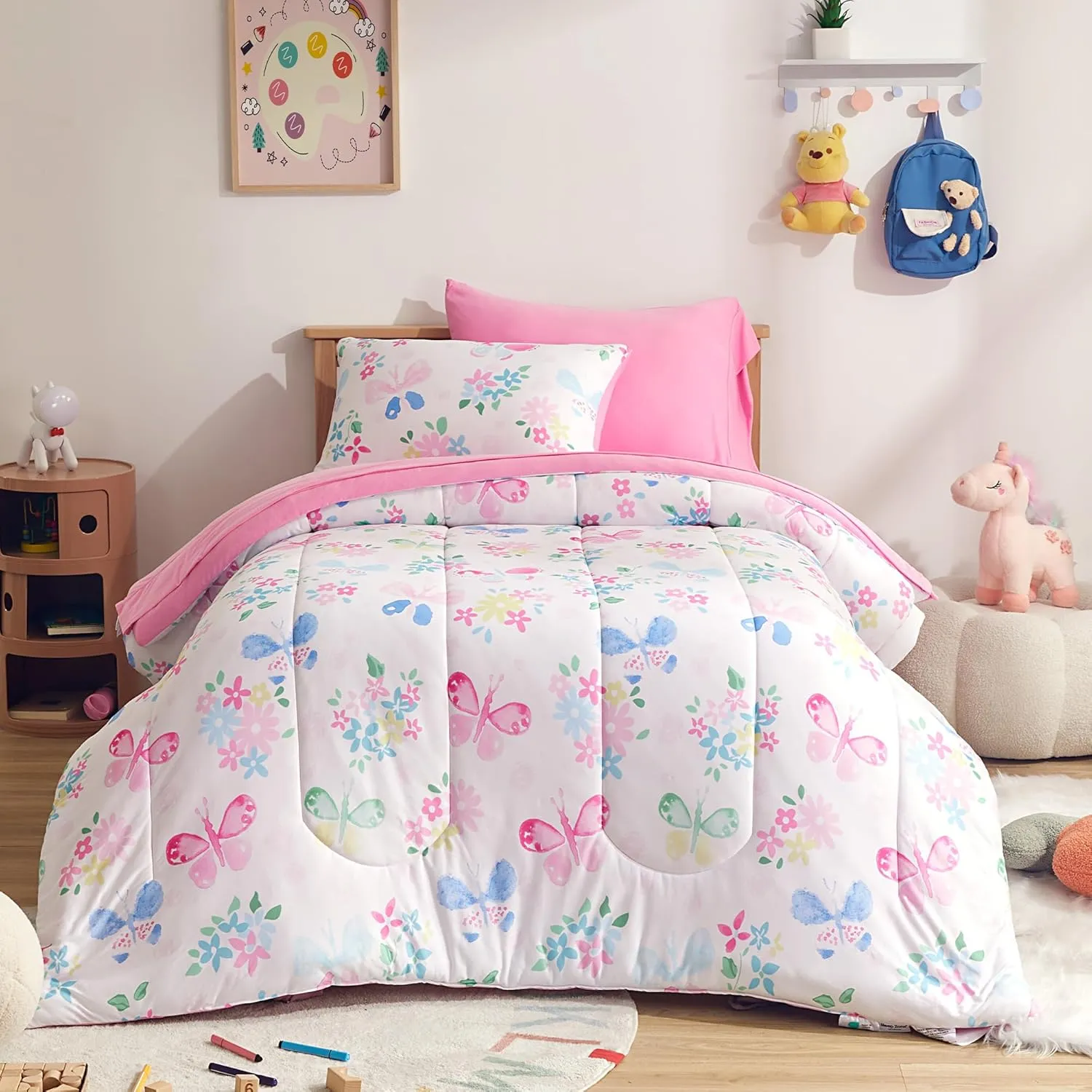 Kids Printed Jersey Knit Comforter Set Bedding Set with Sheets and Pillowcases