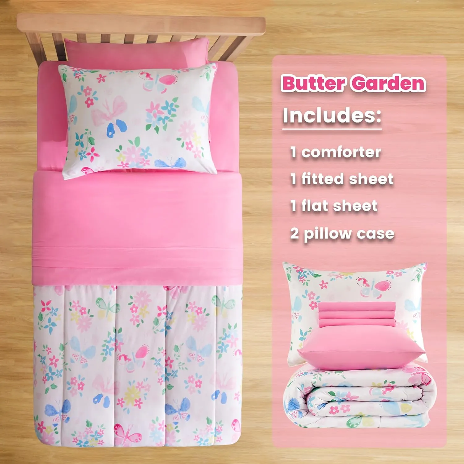 Kids Printed Jersey Knit Comforter Set Bedding Set with Sheets and Pillowcases