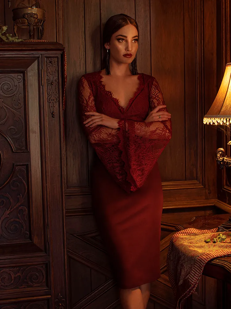 La Sorcière Top in Crimson (XS ONLY)