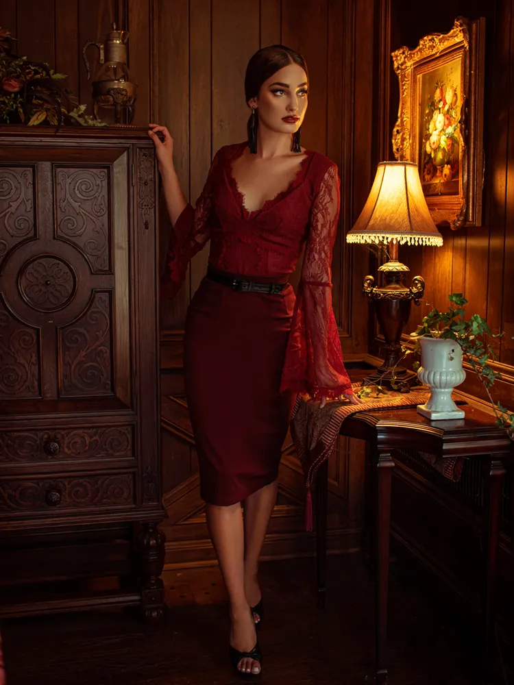 La Sorcière Top in Crimson (XS ONLY)