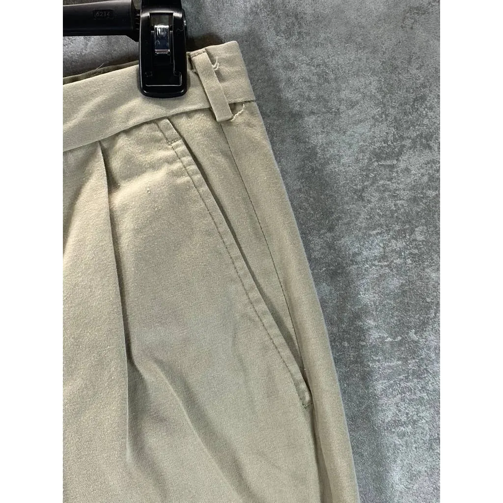 LANDS' END Men's Light Stone Pleated Regular-Fit Straight-Leg Chino Pant SZ35x29