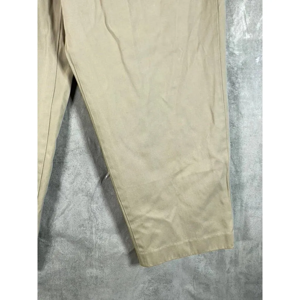 LANDS' END Men's Light Stone Pleated Regular-Fit Straight-Leg Chino Pant SZ35x29