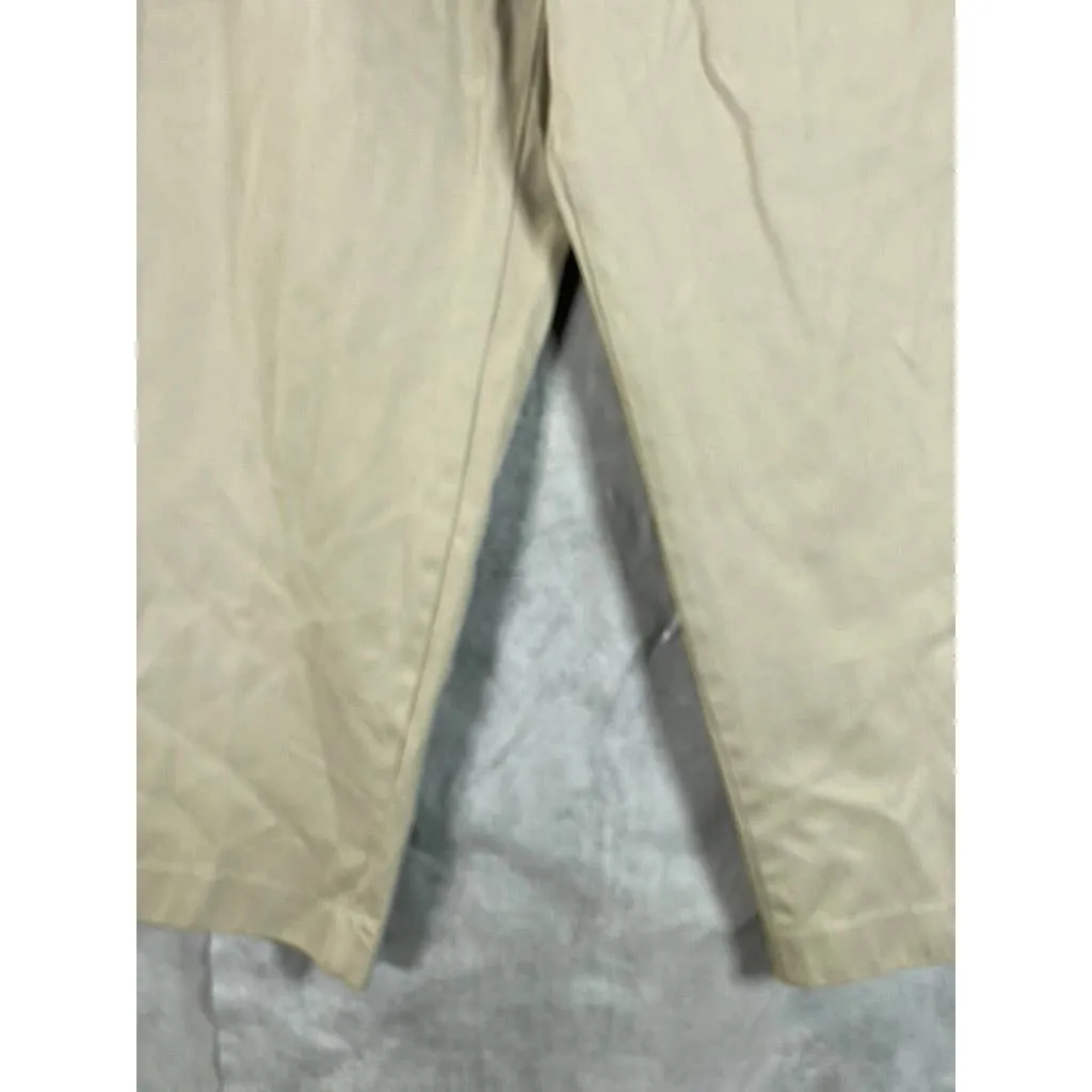 LANDS' END Men's Light Stone Pleated Regular-Fit Straight-Leg Chino Pant SZ35x29