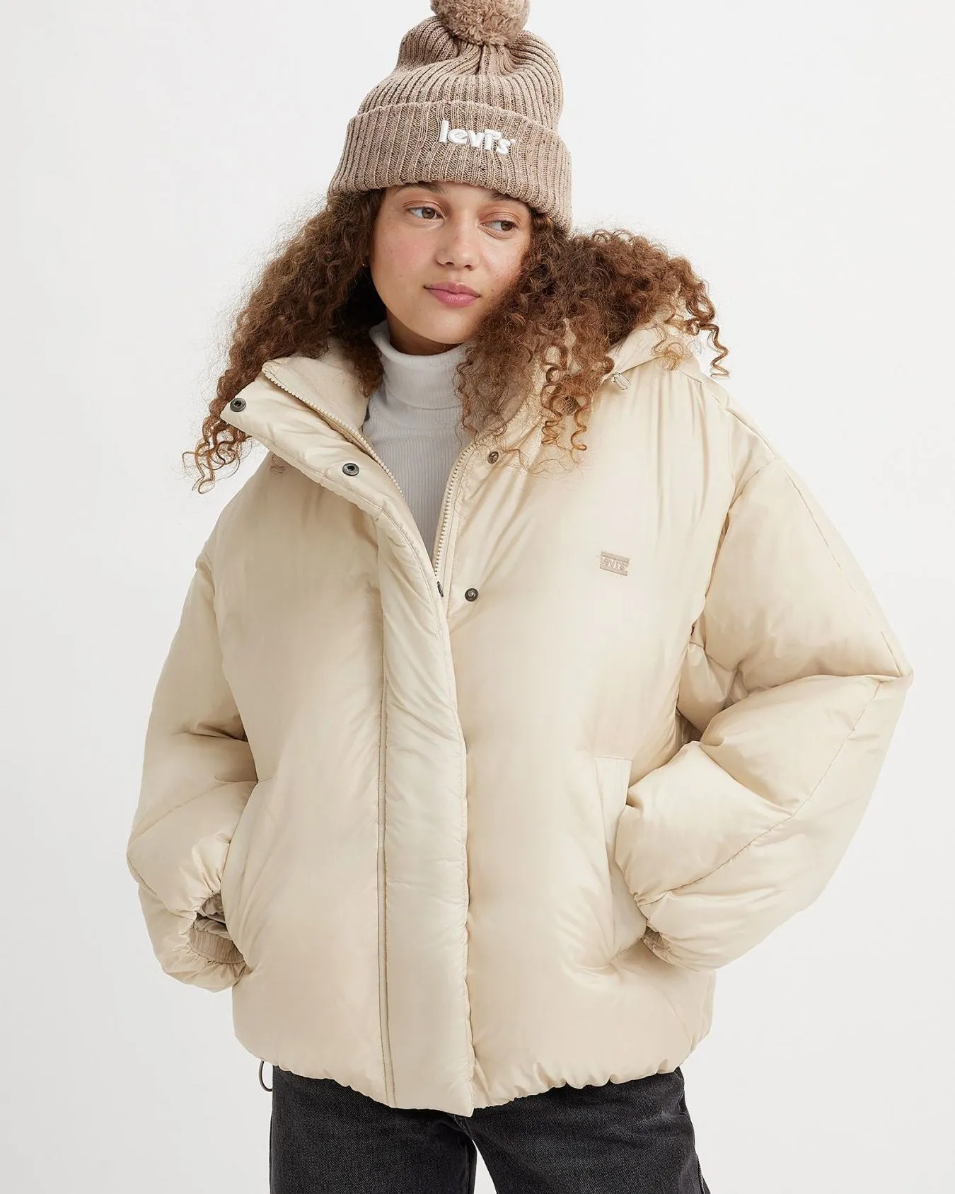 Levi's® Womens Pillow Bubble Shorty Puffer Jacket - Almond Milk