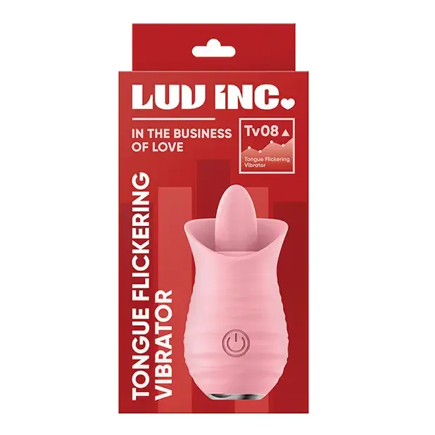 Luv Inc Tv08 Tongue Flickering Vibrator Rechargeable Silicone Clitoral Stimulator Red