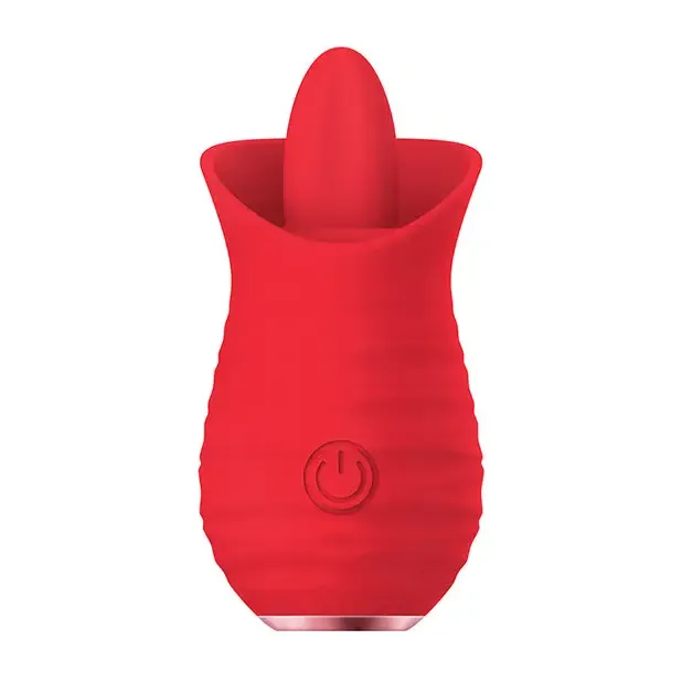 Luv Inc Tv08 Tongue Flickering Vibrator Rechargeable Silicone Clitoral Stimulator Red