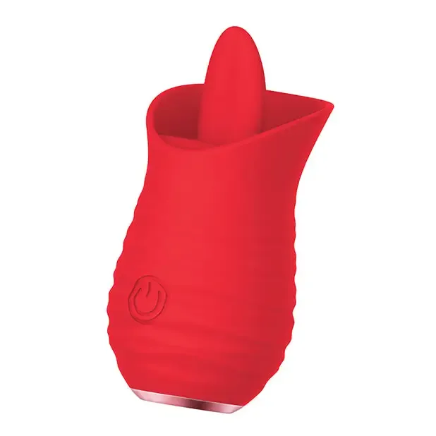 Luv Inc Tv08 Tongue Flickering Vibrator Rechargeable Silicone Clitoral Stimulator Red