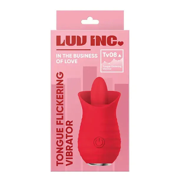 Luv Inc Tv08 Tongue Flickering Vibrator Rechargeable Silicone Clitoral Stimulator Red