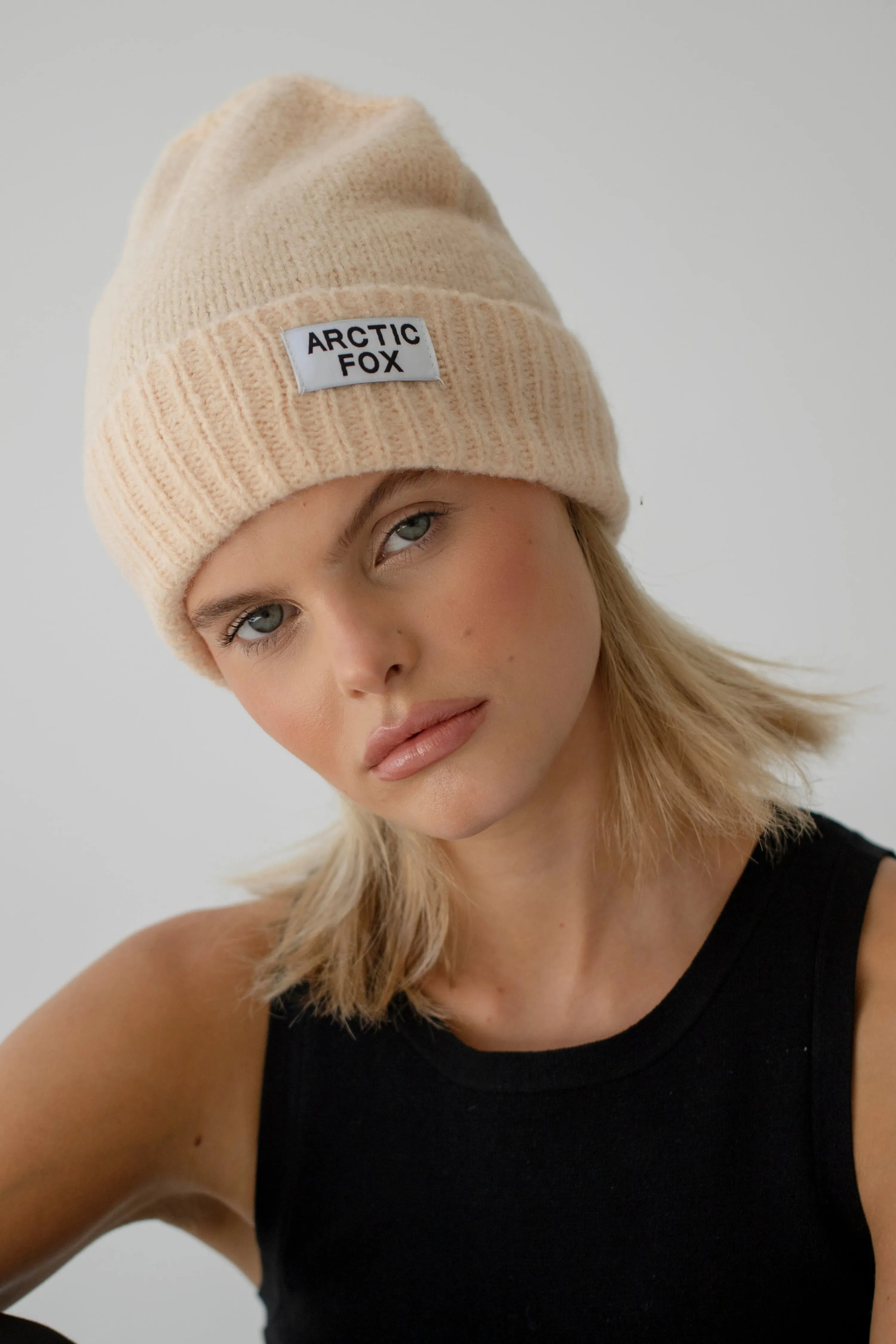 Mohair Beanie Hat | Light Apricot
