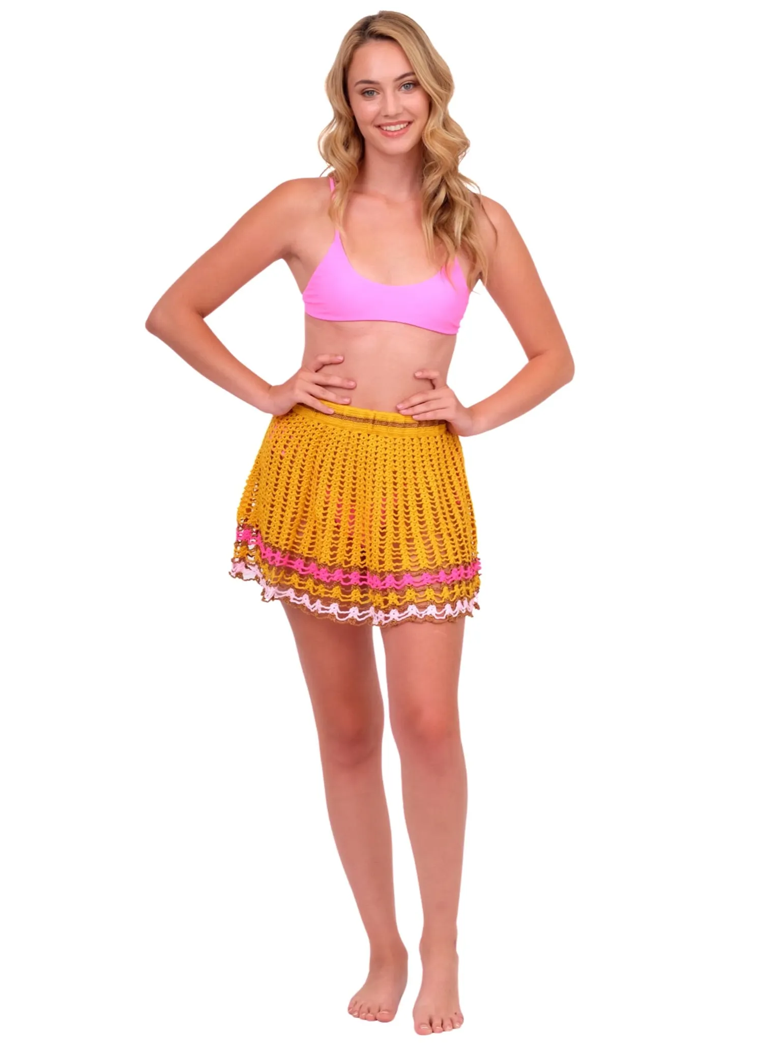 Mustard Knit Mini Skirt