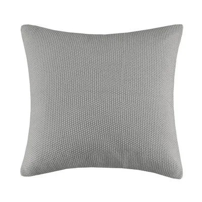 New - 26"x26" Oversized Bree Knit Square Throw Pillow Cover Gray - Ink Ivy