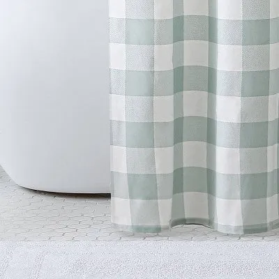 New - Cabin Plaid Shower Curtain Green - Eddie Bauer