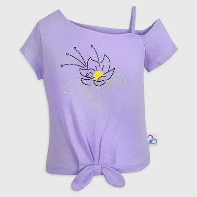 New - Girls' Disney Tiana 2pc Top and Bottom Matching Set - Purple/Black 11-12 - Disney Store