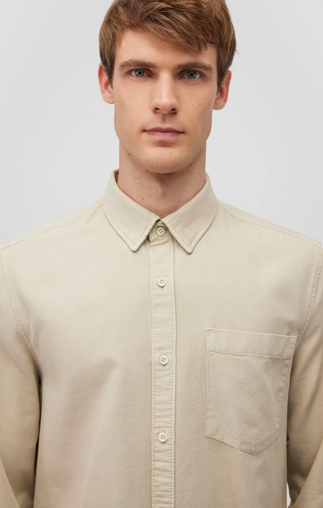 ONE POCKET BUTTON-UP SHIRT IN PELICAN