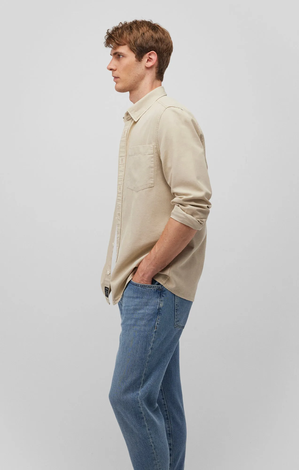 ONE POCKET BUTTON-UP SHIRT IN PELICAN