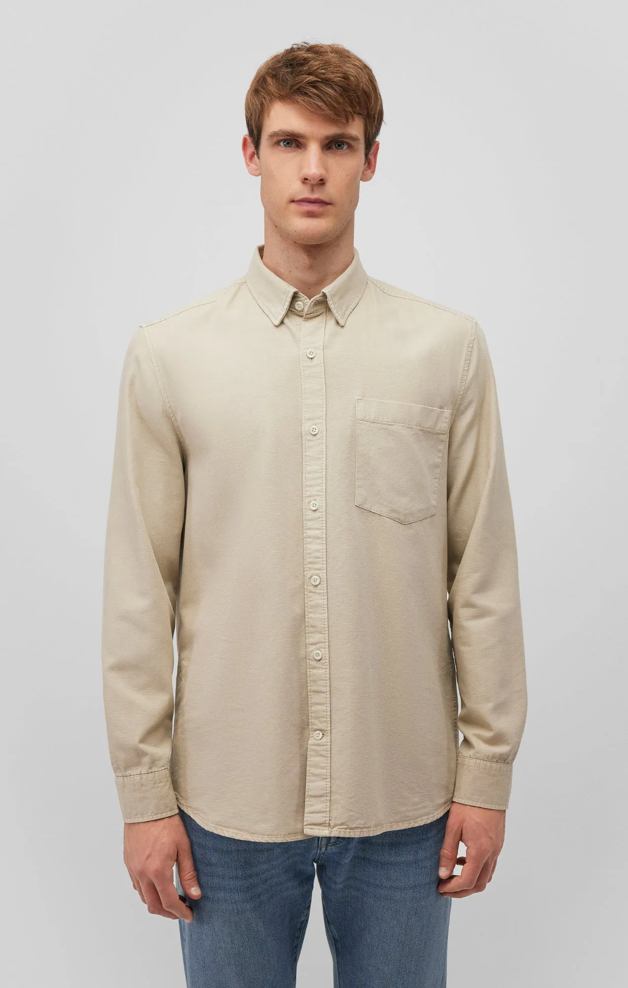 ONE POCKET BUTTON-UP SHIRT IN PELICAN