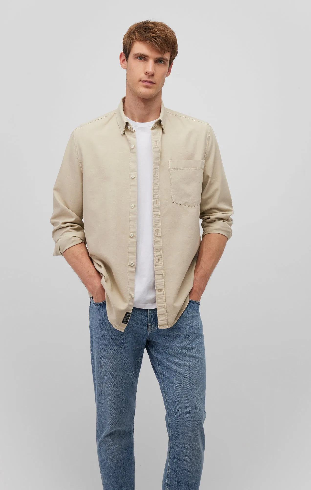 ONE POCKET BUTTON-UP SHIRT IN PELICAN