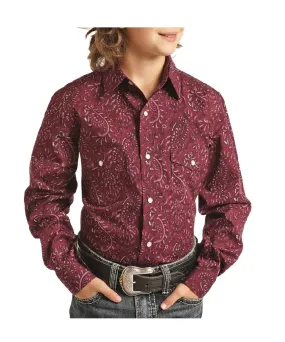 Panhandle Slim Boy's Feather Paisley Snap Shirt