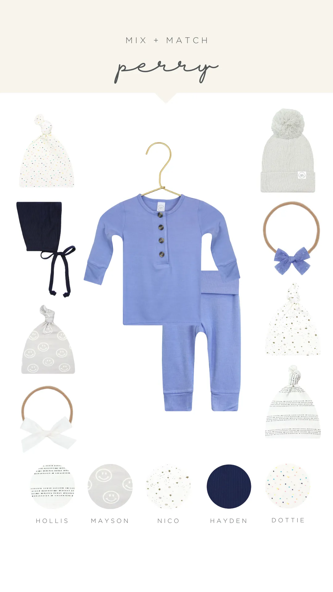 Perry Newborn Hat Bundle (Gown)