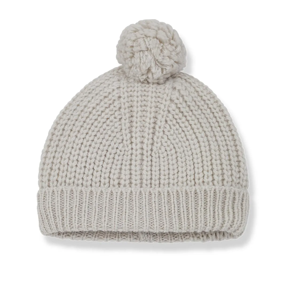 Pom-Pom Beanie in Oatmeal